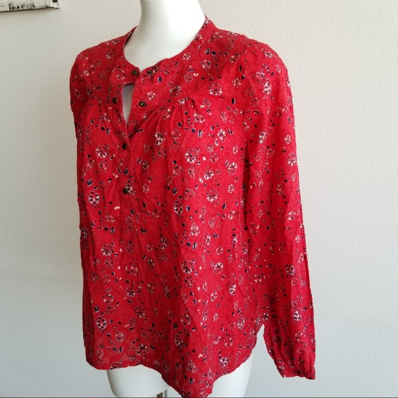 Lucky Brand | floral | red | peasant | top | S - Picture 5 of 5
